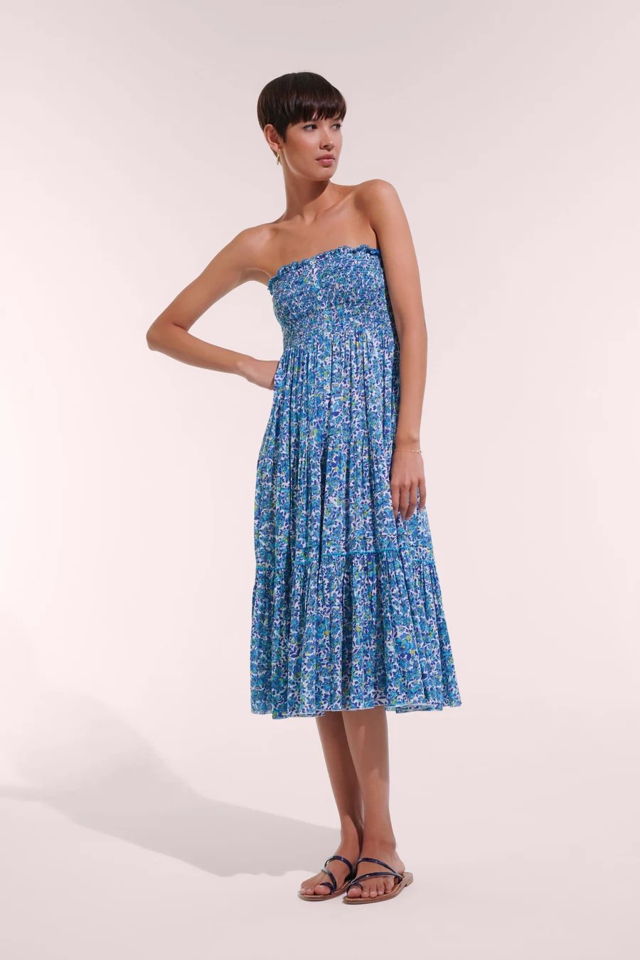 Poupette St Barth Long Dress Trinny Blue Net