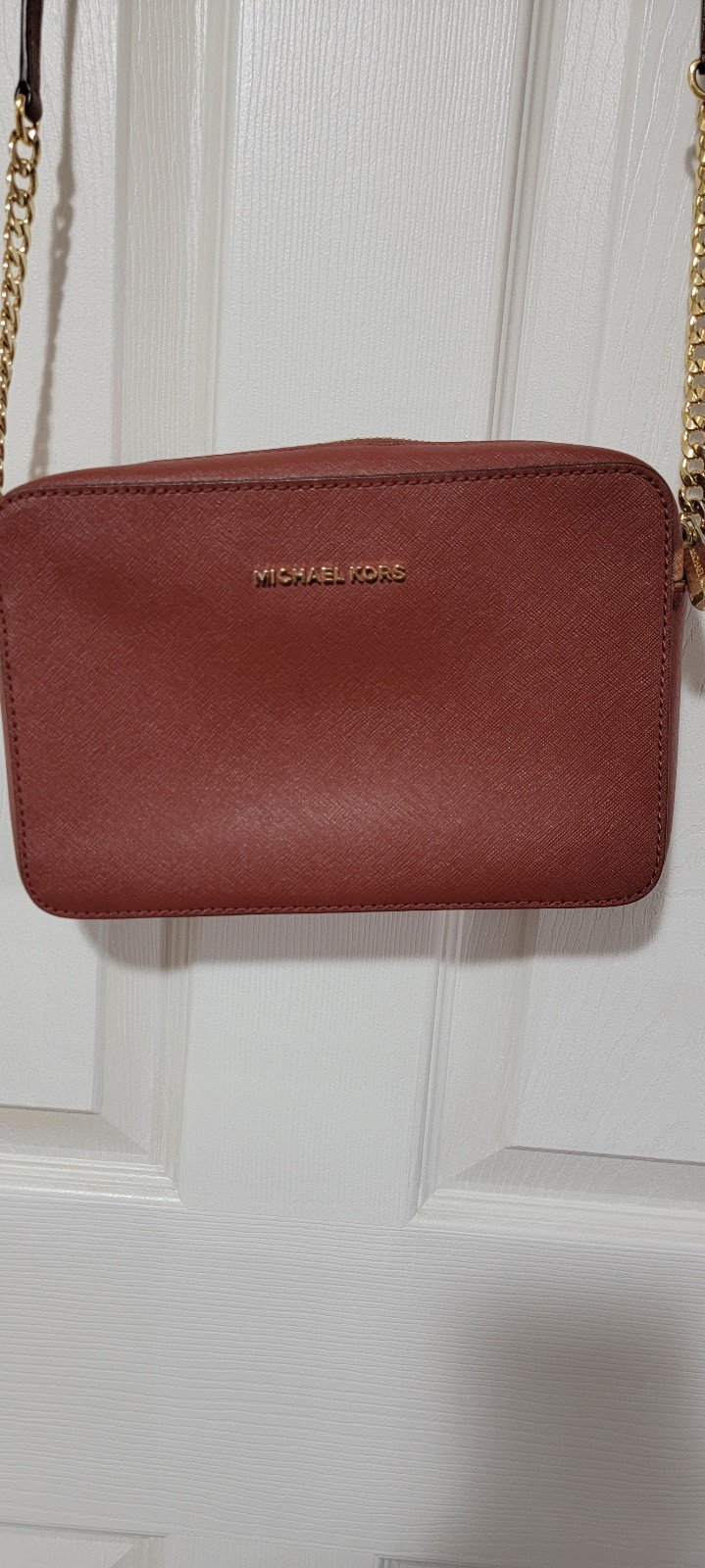Authentic Michael Kors Jet Set Crossbody Purse - Burgundy