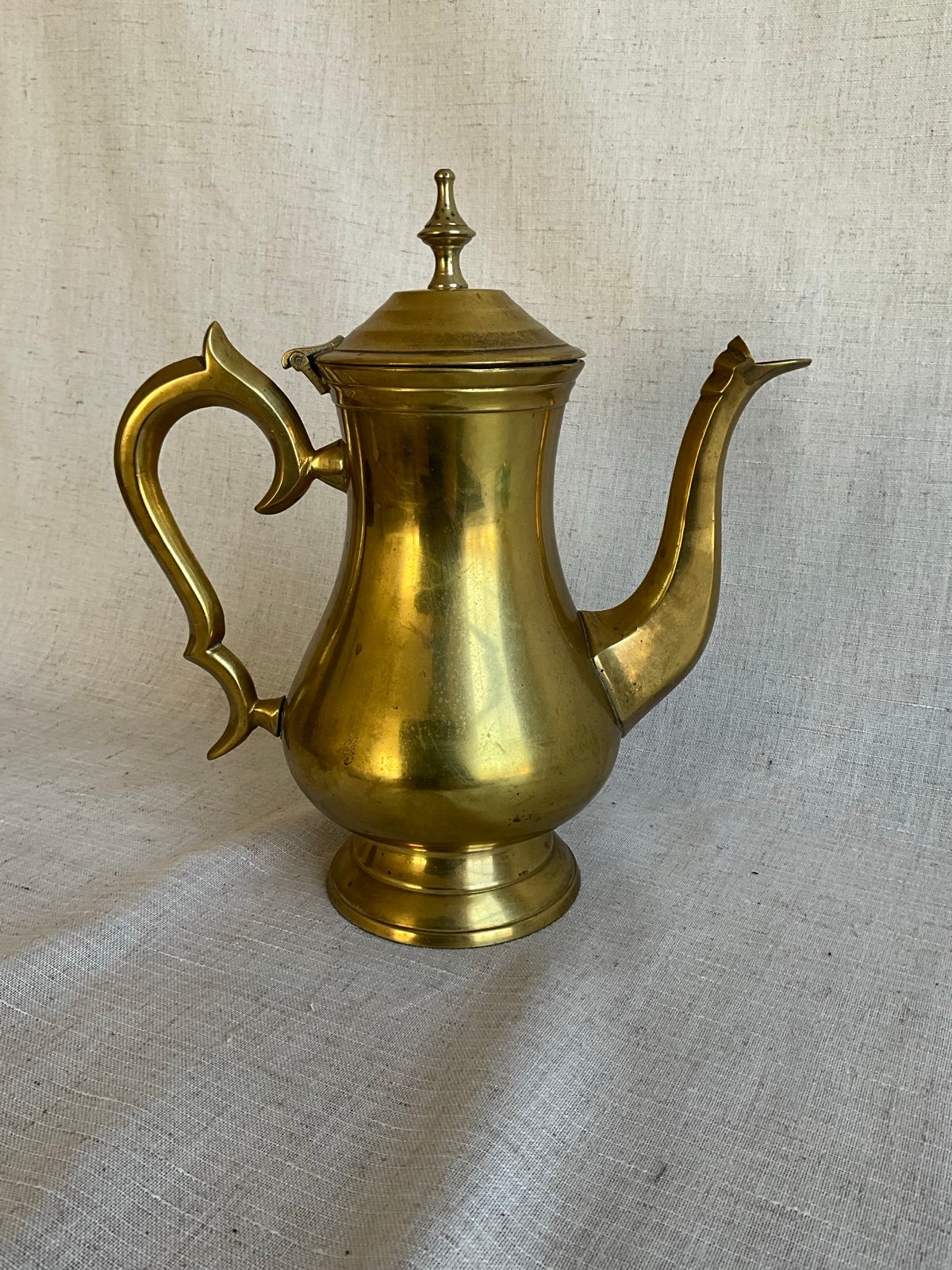 Vintage Solid Brass Ornate Teapot