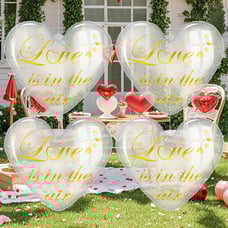 4pcs Large Valentine's Day Balloons, 19inch Inflatable Heart Blow up