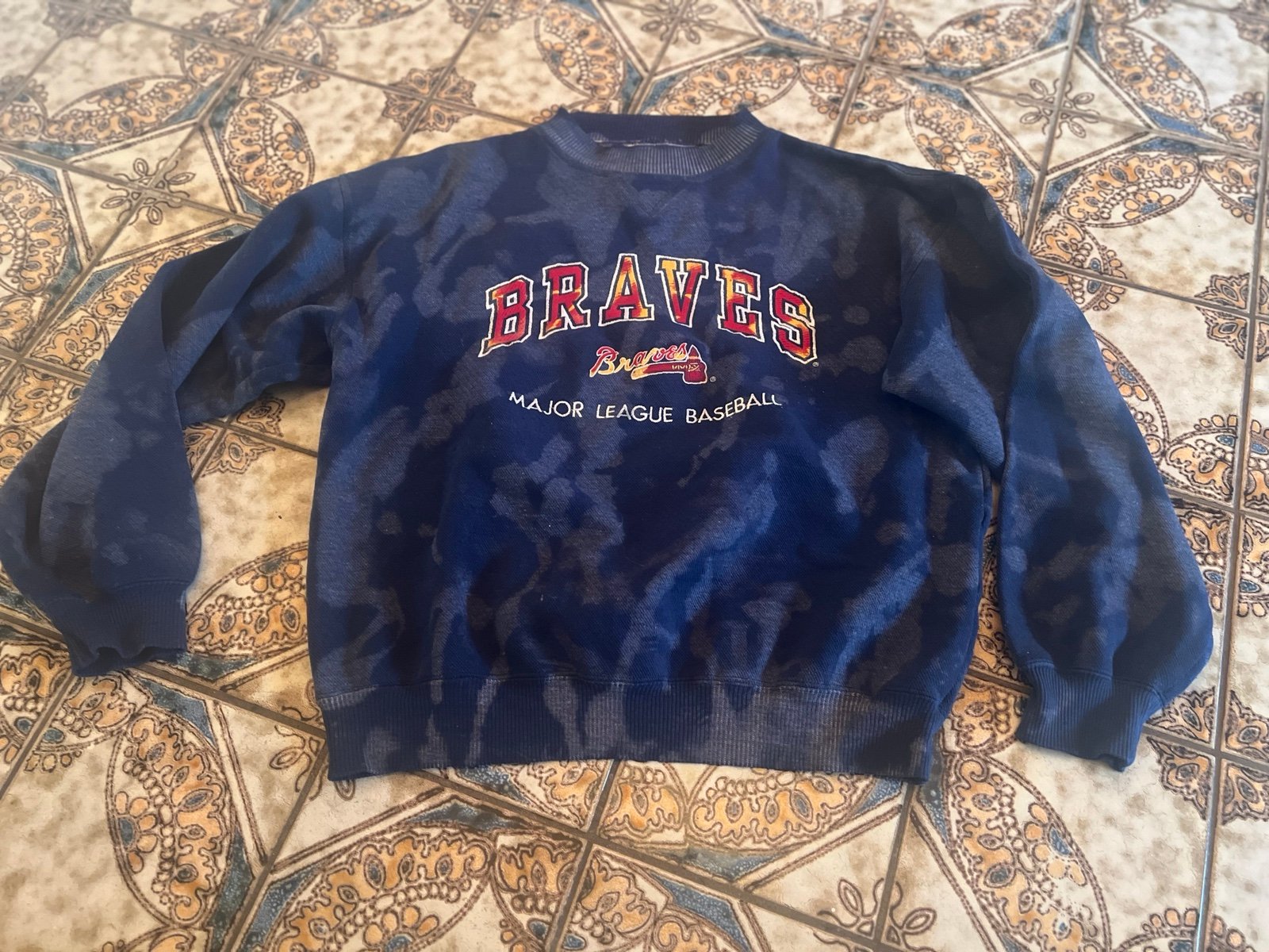 MLB Vtg 80s 90s Weave Logo Athletic Genuine Merchandise Braves Sweatshirt ATL