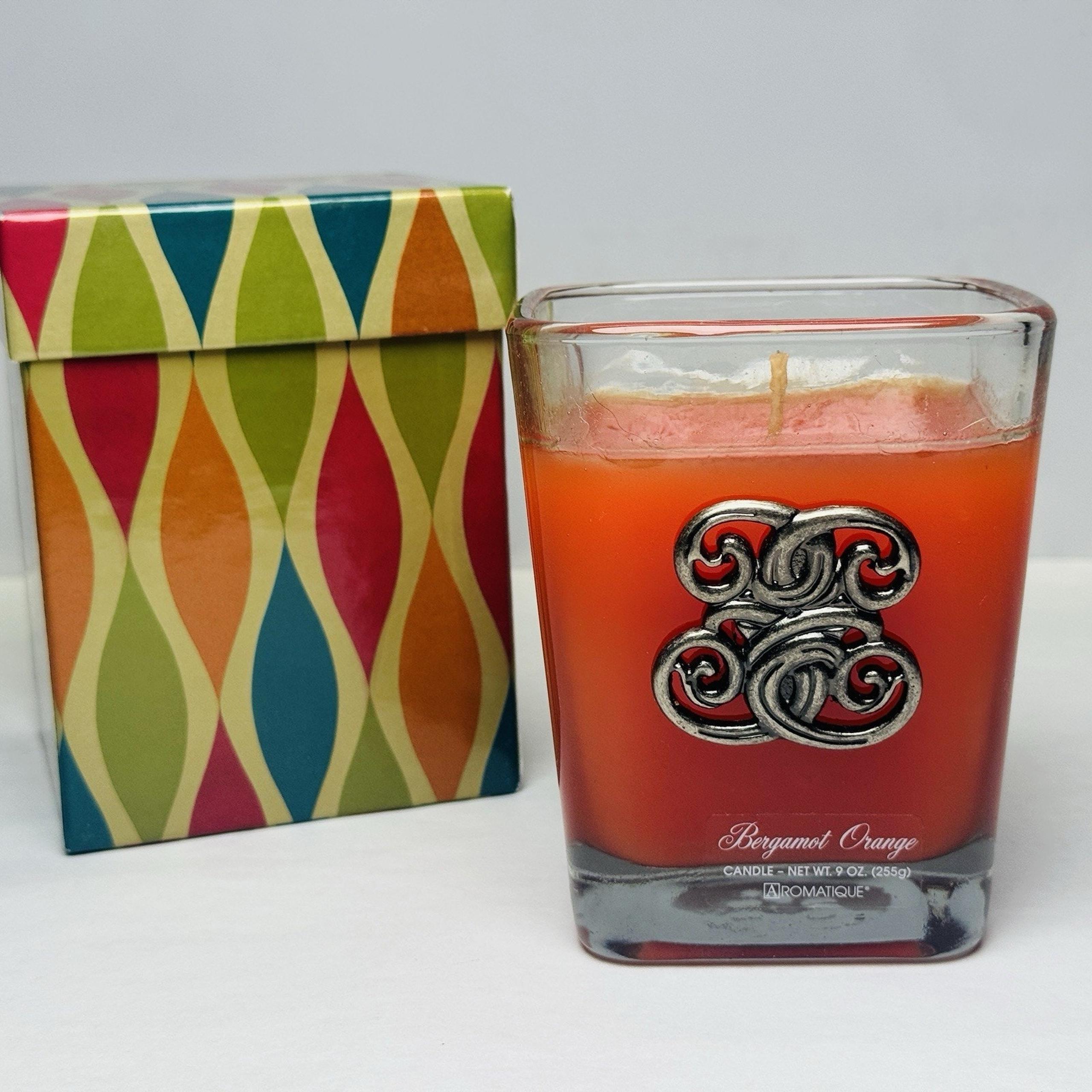 Aromatique Bergamot Orange 9 oz Candle in Glass Decorative Cube with Gift Box