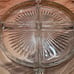 8” Platter W Gold Rim 4 Divider Dishes Thick Heavy Art Deco Serverware