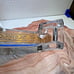8” Platter W Gold Rim 4 Divider Dishes Thick Heavy Art Deco Serverware