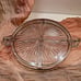 8” Platter W Gold Rim 4 Divider Dishes Thick Heavy Art Deco Serverware