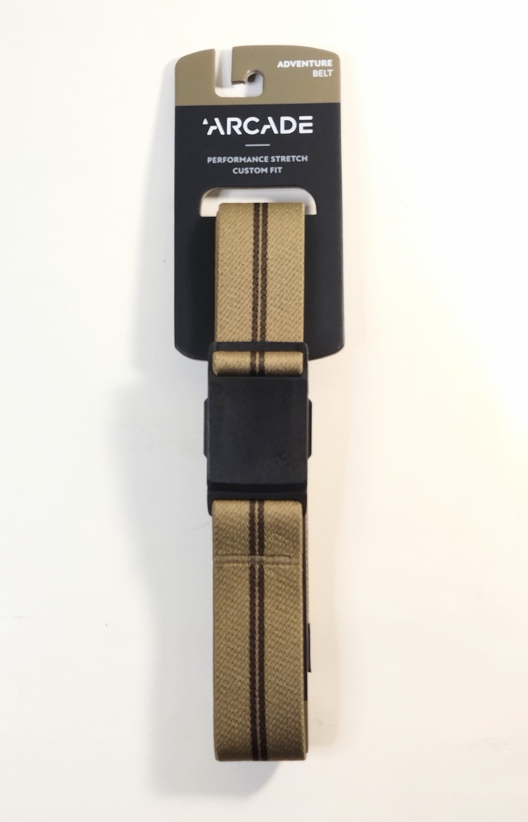 Arcade Performance Stretch Belt Color: Stripe Sandstone /Downtown Brown