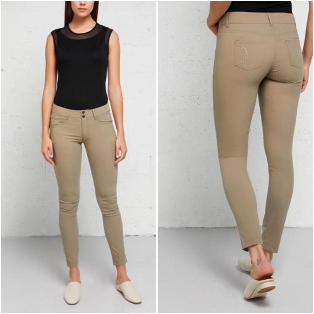 Anatomie XL Luisa Taupe Slim Skinny Leg Travel Pants Stretch Comfy Khaki Brown