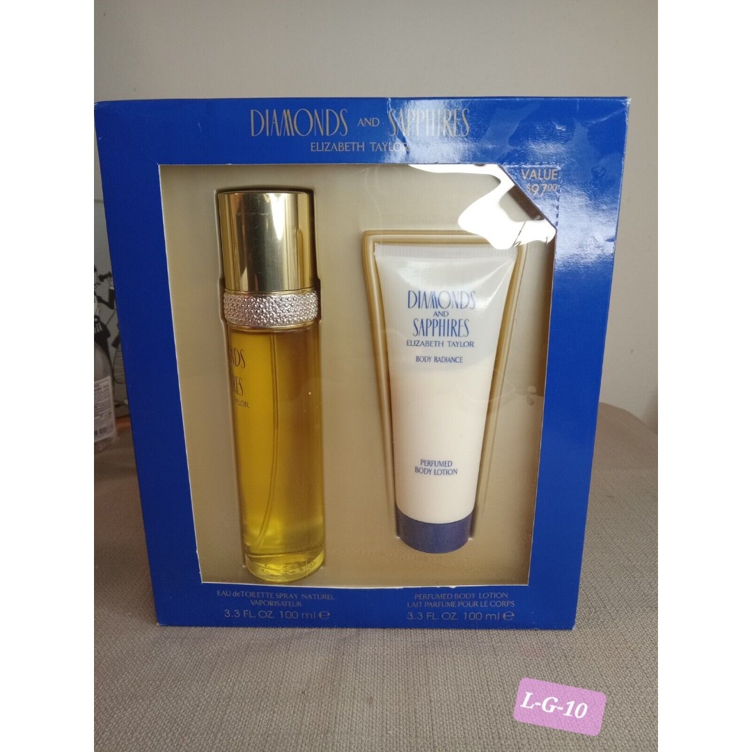 diamonds and sapphires eau de spray and perfumed body lotion 3.3 fl oz each