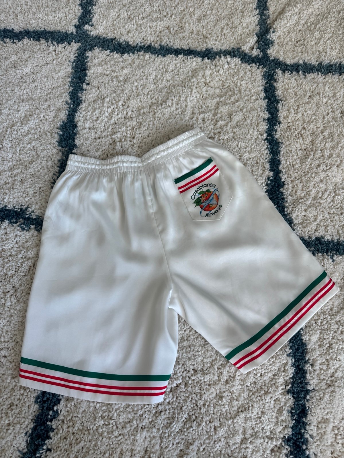 Casablanca Men’s Shorts | Size M | White & Orange