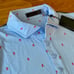 Peter Millar G/Fore mens blue Performance Polo Golf shirt sz XL/red skull &bones