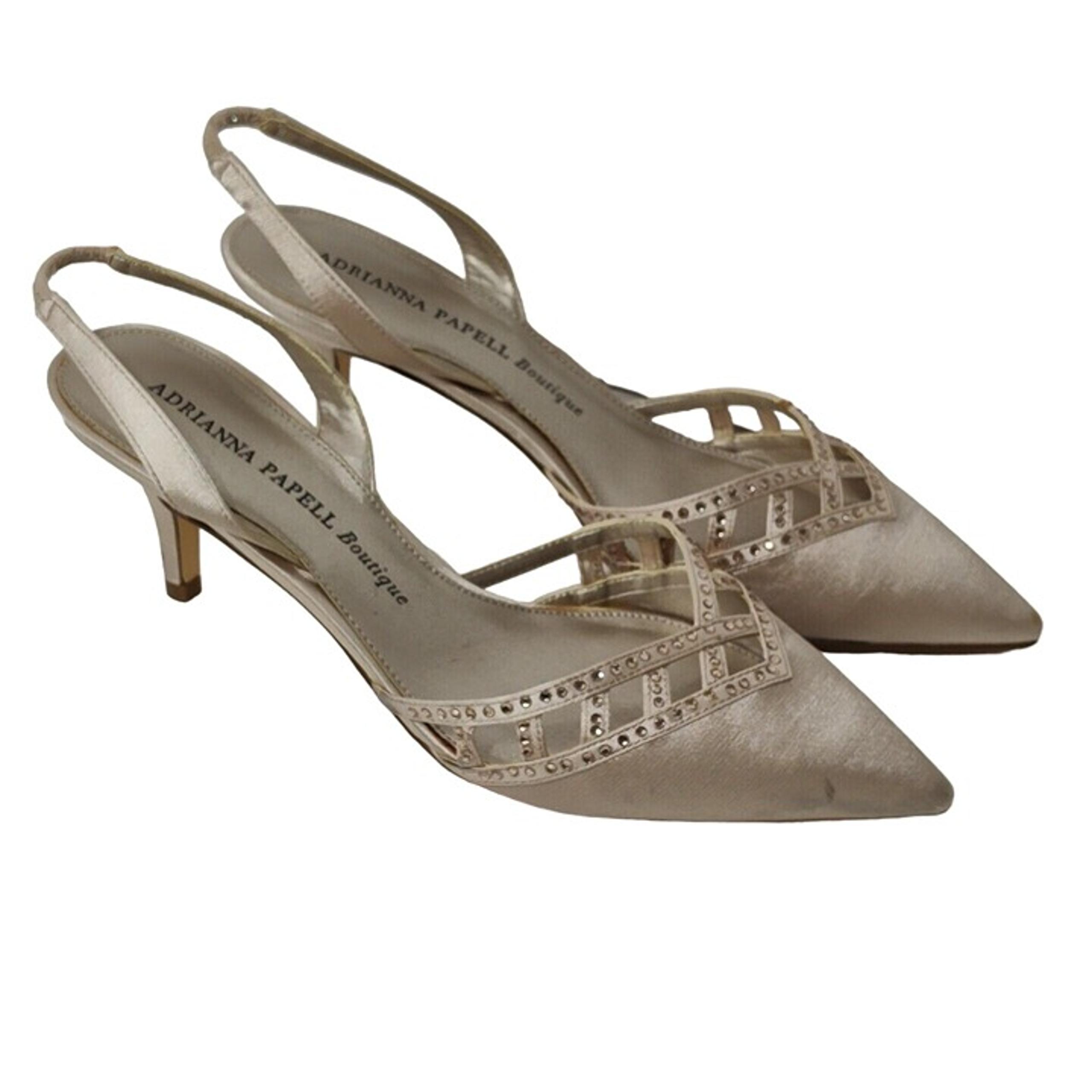 Adrianna Papell Boutique Taupe Tan Pumps Slingback Heels Women Size 7.5 M FLAW