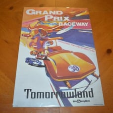 DISNEY WORLD PARKS RARE CALENDAR CUT POSTER GRAND PRIX RACEWAY TOMORROWLAND