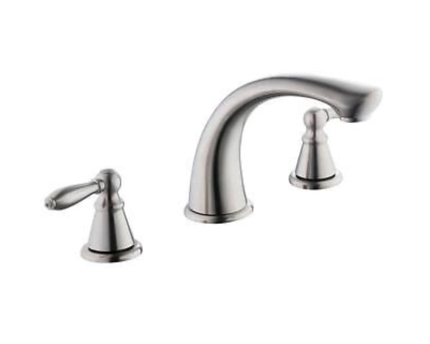 Glacier Bay 2500 Series 2-Handle Deck-Mount Roman Tub Faucet in Brushed Nickel