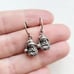 Vintage 925 Sterling Silver Santa Claus Dainty Hook Christmas Holiday Earrings