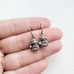 Vintage 925 Sterling Silver Santa Claus Dainty Hook Christmas Holiday Earrings