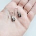 Vintage 925 Sterling Silver Santa Claus Dainty Hook Christmas Holiday Earrings