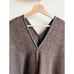 Vintage Hand Woven Brown Textured Knit Fringe Trim Poncho