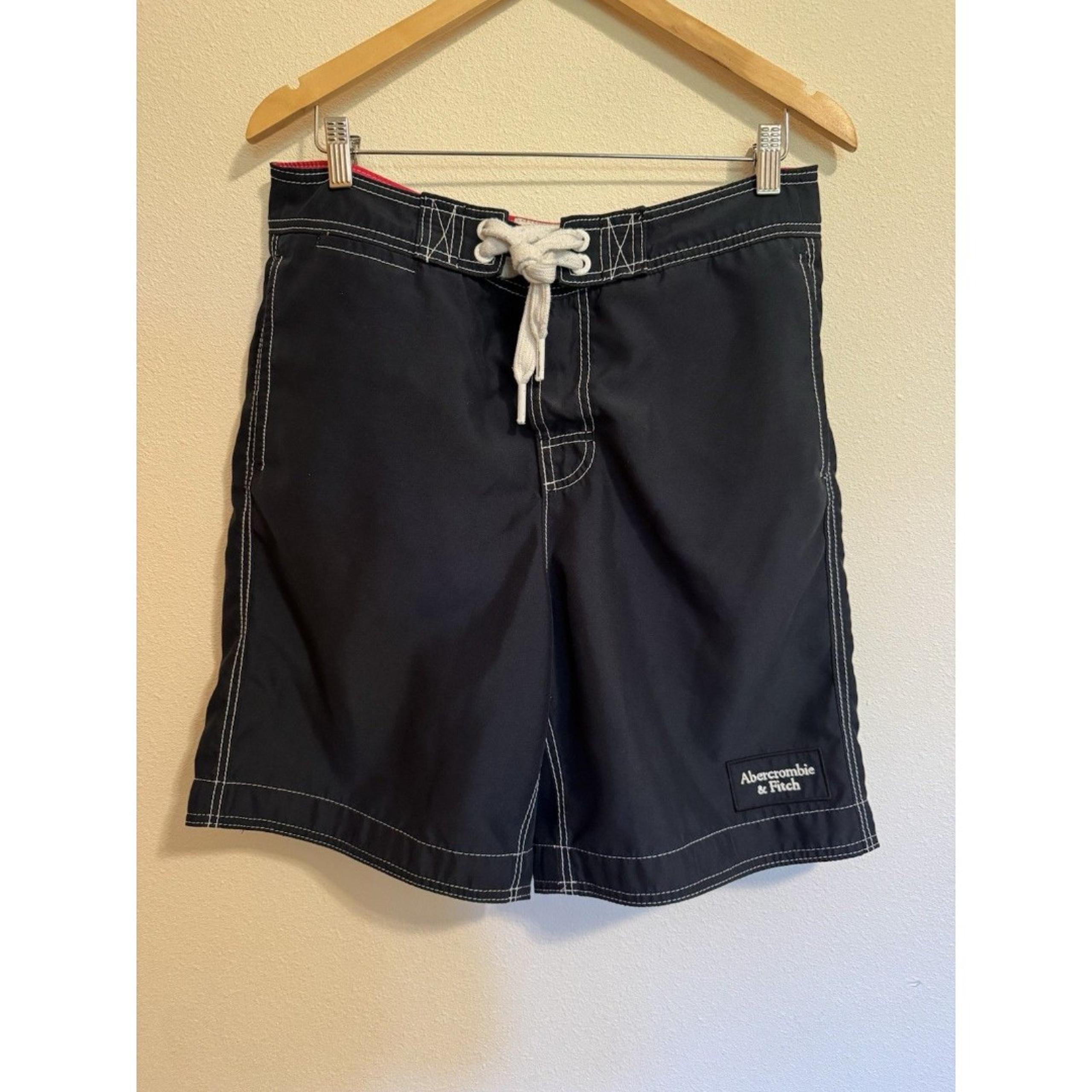 Abercrombie & Fitch Board Shorts Mens Size M Navy Swimwear Logo Hybrid EUC