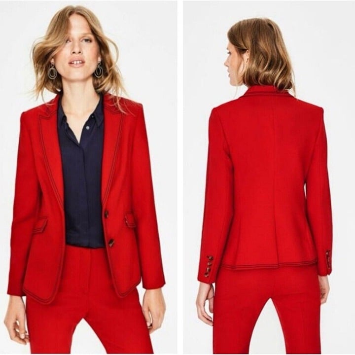 Boden Winsford Blazer In Poinsettia Red Women’s 12 NWT 220 READ
