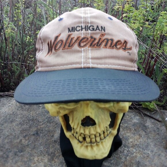 Vintage Sports Specialties Michigan Wolverines Snap Hat Cap Custom Tan