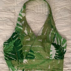 Anthropologie palm leaf halter top sz 4