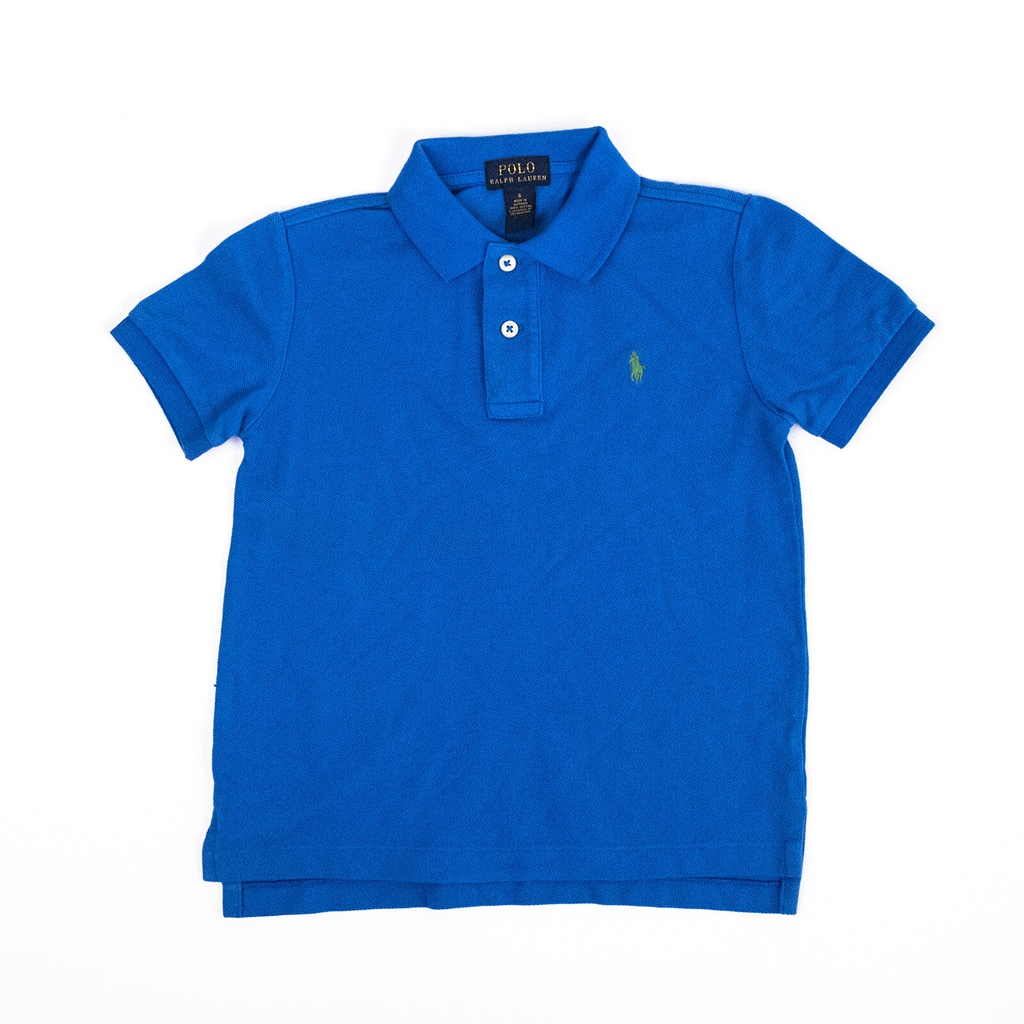 NWT Polo Ralph Lauren Little Boys Mesh Polo Shirt Blue | Pony Green 49 - Size 7