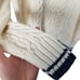 Vineyard Vines Womens L Ivory Merino Wool Blend Turtleneck Cable Knit Sweater