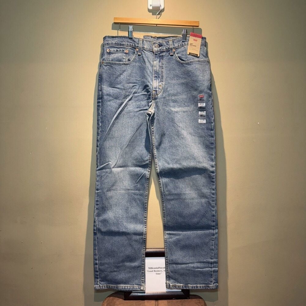 Levi's 550 Relaxed Stretch Blue Denim Jeans Men Size 34 X 32