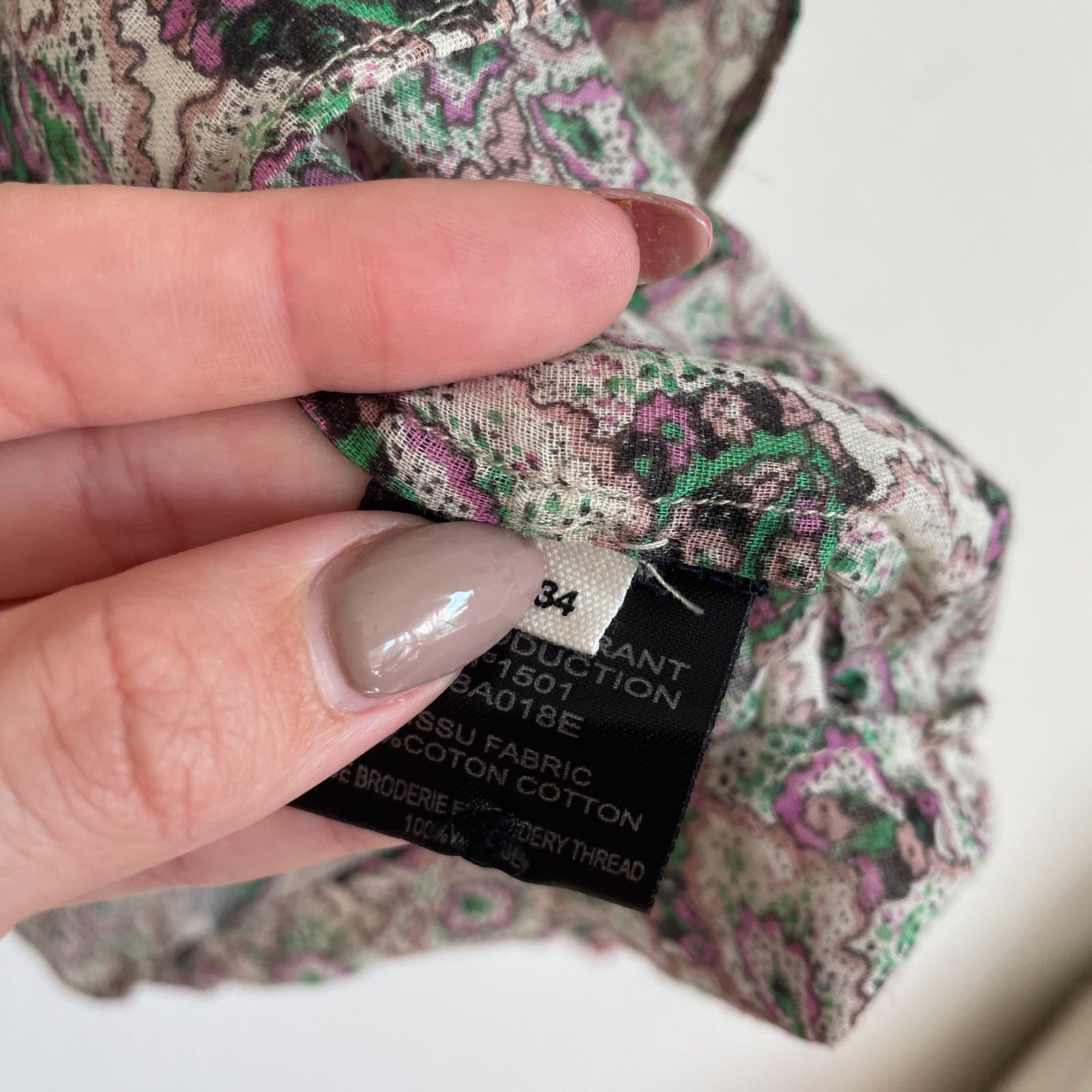 限定値下げ！ISABEL MARANT ETOILE ペイズリーブラウス ISABEL MARANT ETOIE Paisley Ruffle Long Sleeve Button Down Top
