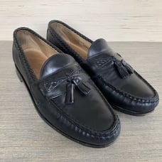 Allen Edmonds Maxfield Men's Size 12 Black Tassel Loafers Shoes with Woven Trim