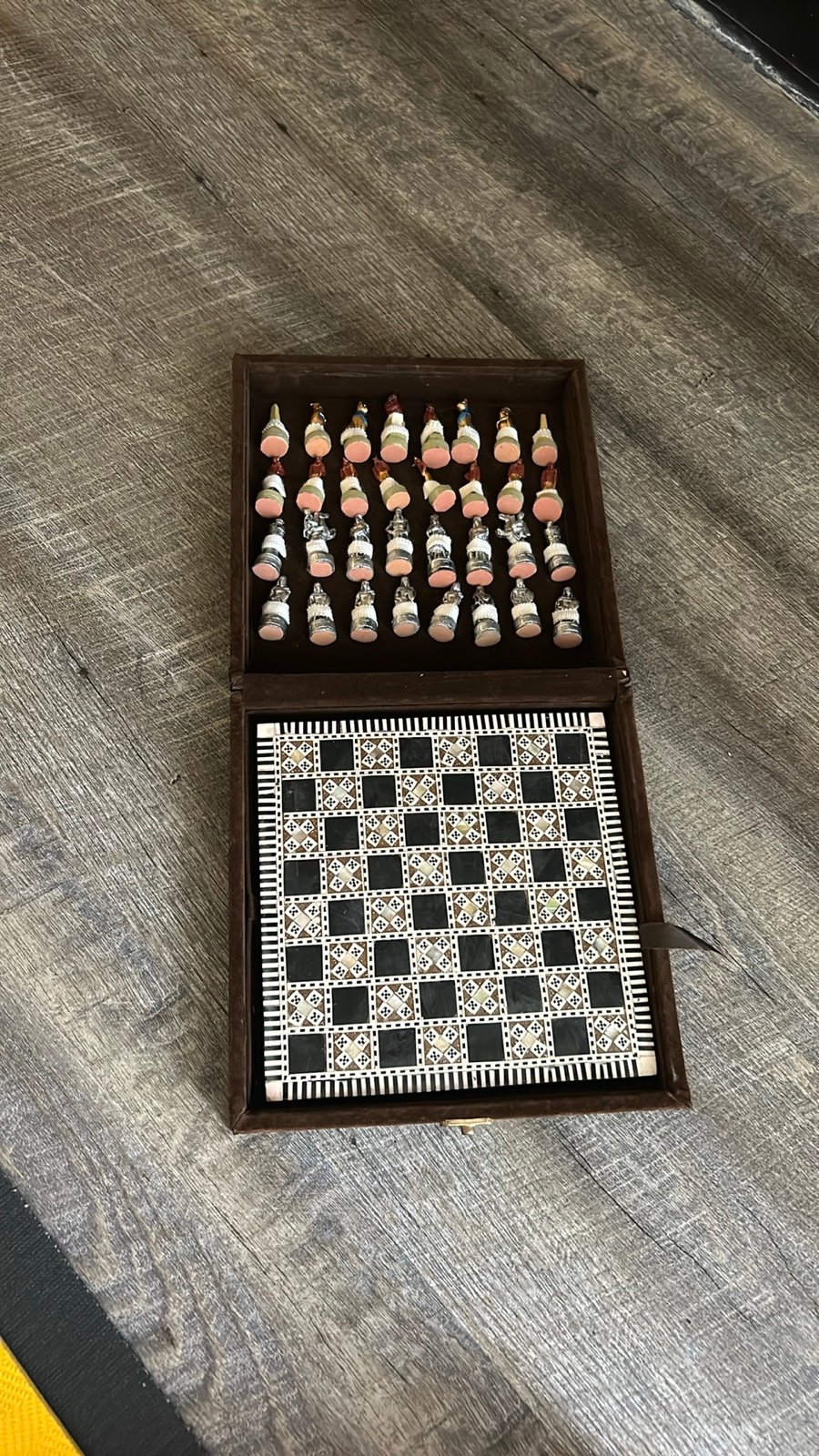 Handmade vintage antique chess board