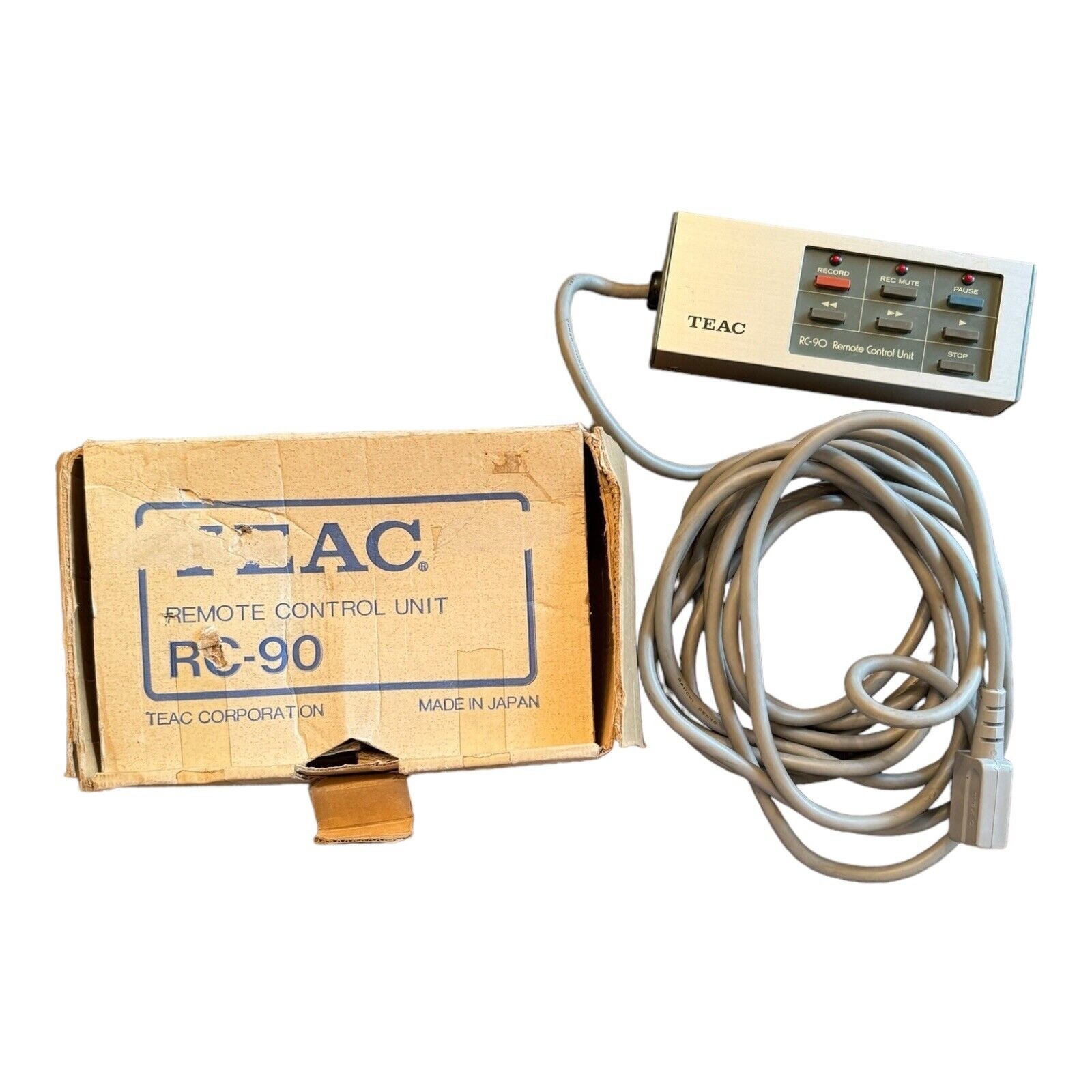 TEAC RC-90 Reel To Reel Wired Remote Control W/original box 1978