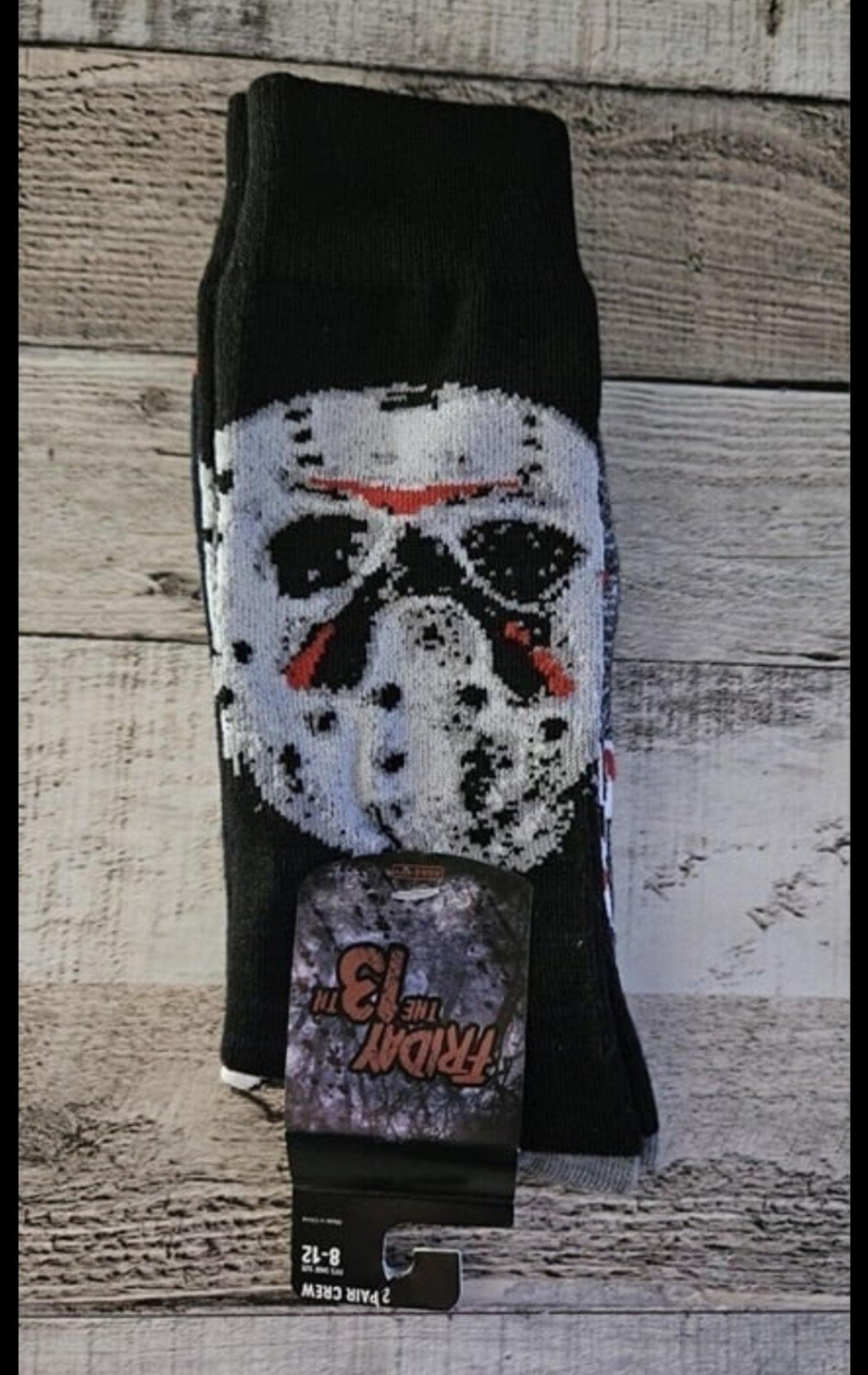 Friday The 13th Jason Voorhees Crew Socks Horror Film Men's 2 Pack New