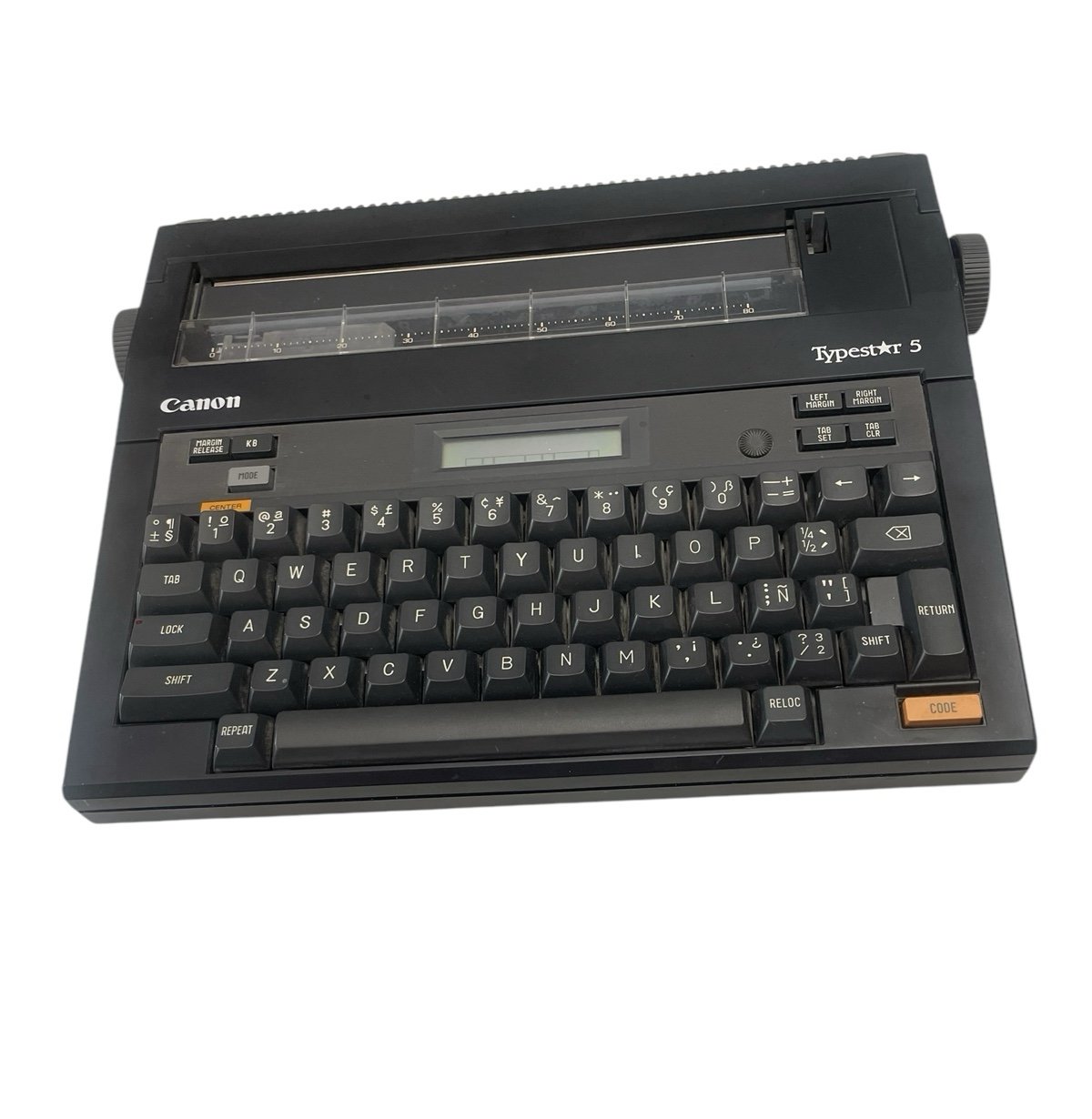 VTG Canon Typestar 5 Electronic Portable Typewriter Model S-50 No Power Supply