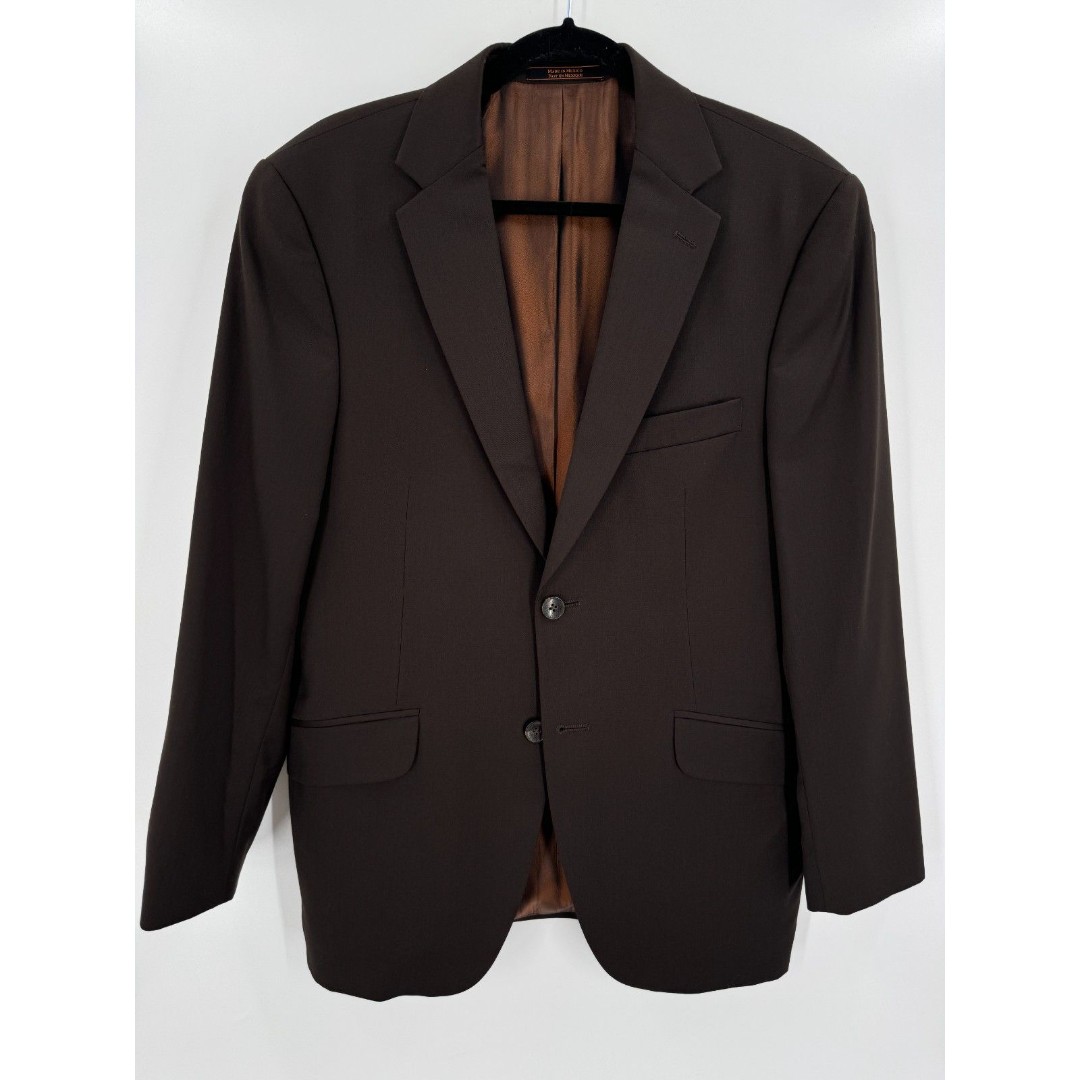 BEN SHERMAN Brown 2 Button Wool Blazer Jacket Size 40S