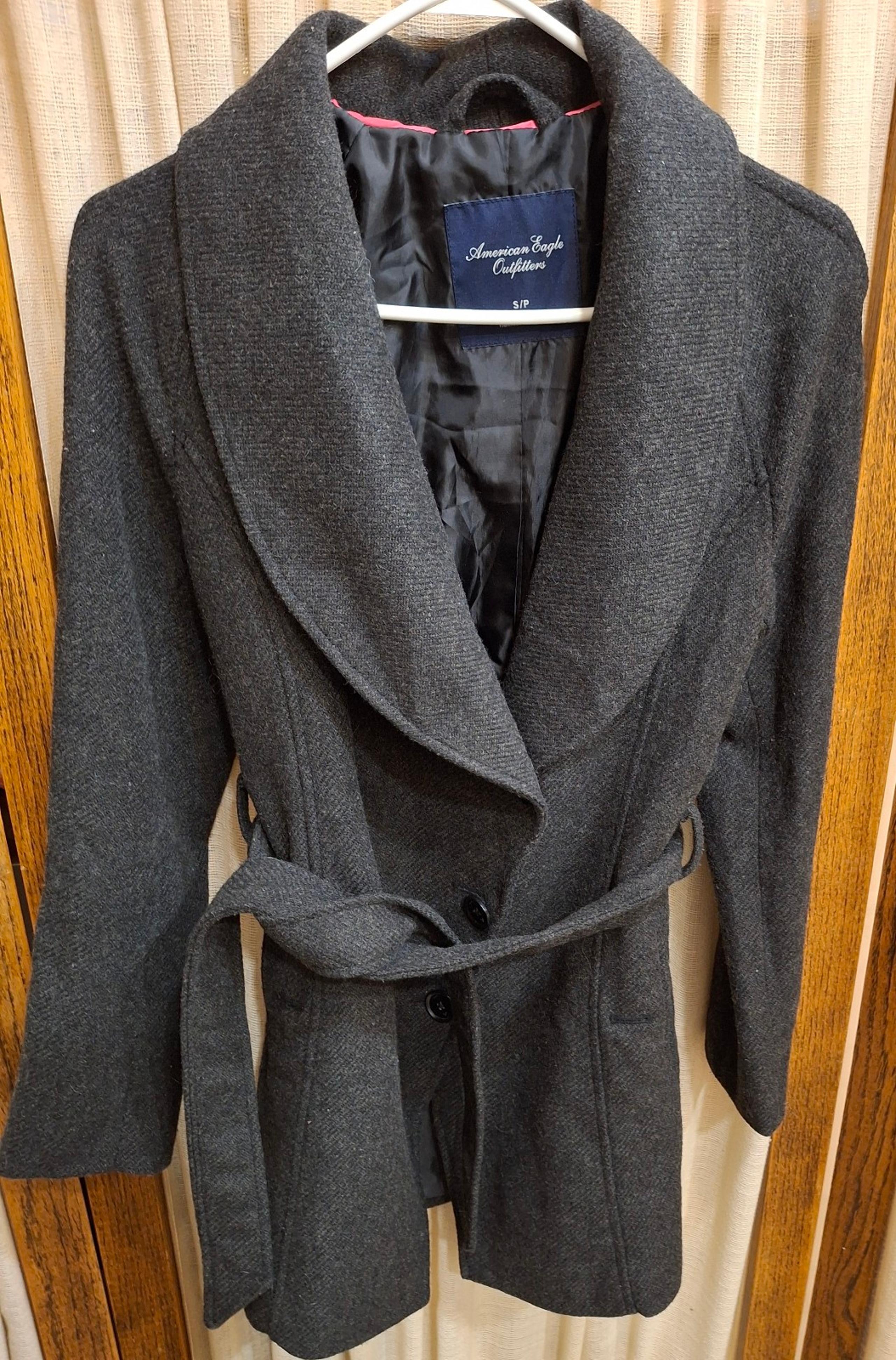 American Eagle Outfitters grey wool peacoat womens size small