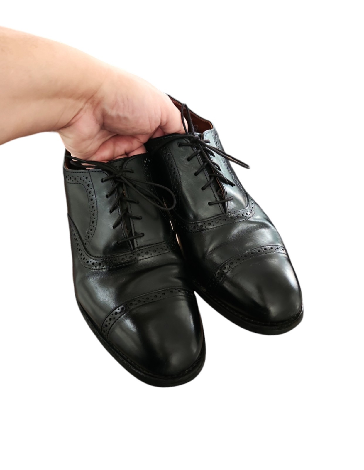Allen Edmonds Cap Toe Oxford Men's Detailing Leather Black SZ 11 D 4002 19721