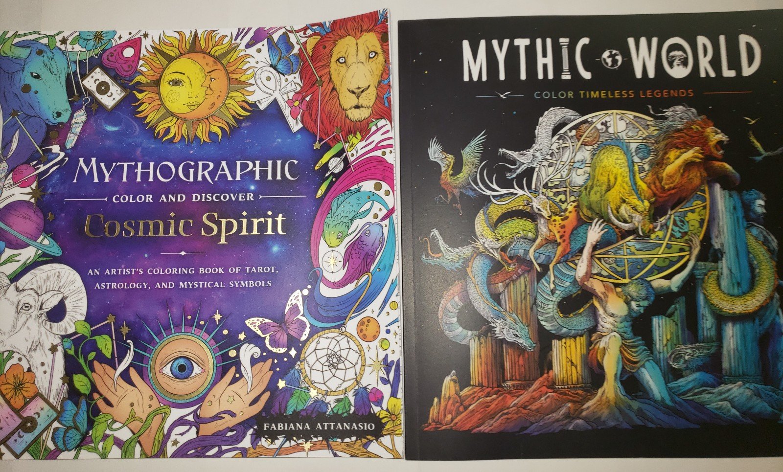 Mythographic: Cosmic Spirit + Mystic World Coloring Book LOT