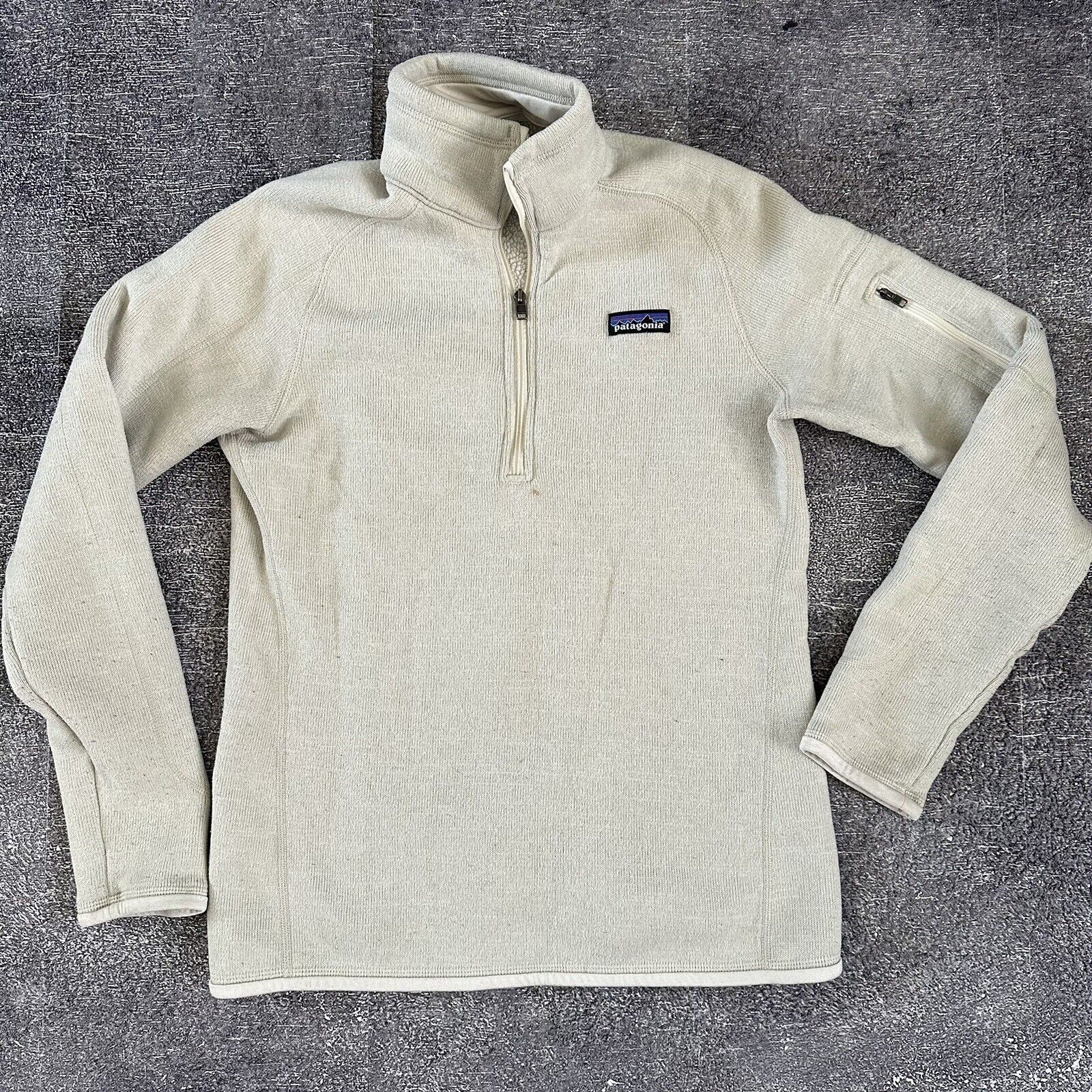 Women's Patagonia Beige Off White 1/4 Zip Up Better Sweater Fleece Jacket Sz M