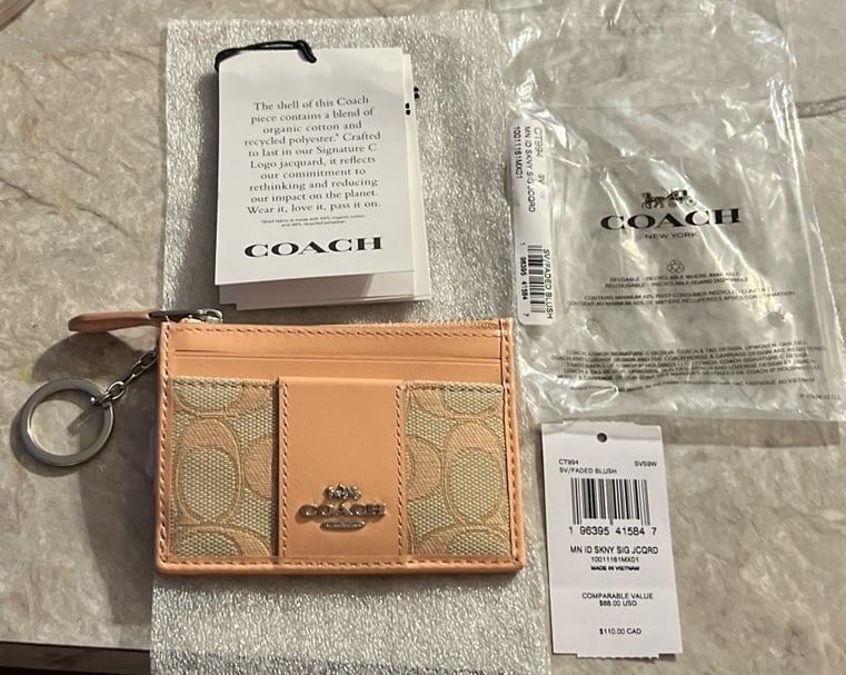 Coach ID Cardholder Keychain NWT