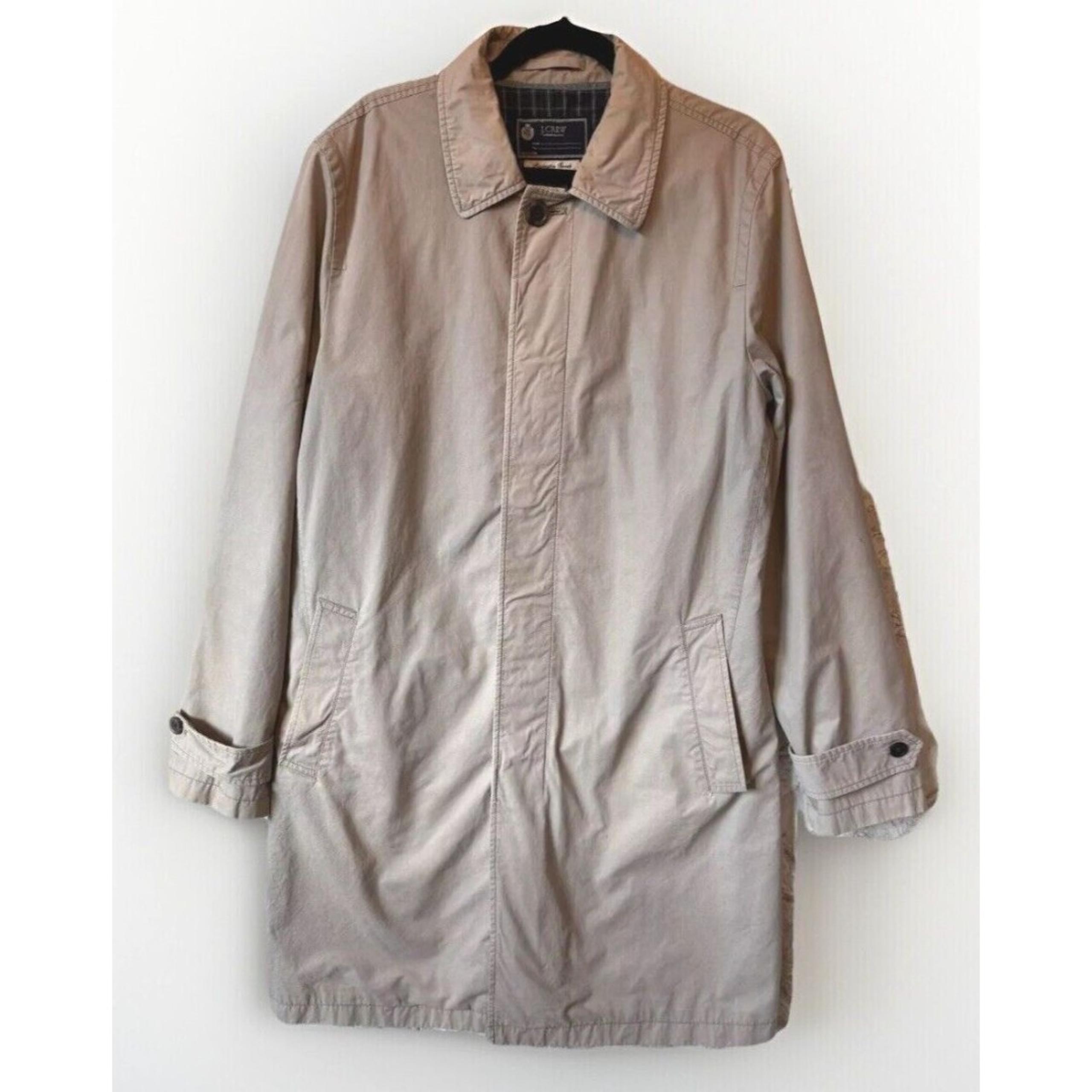Vintage J. Crew Rivington Trench Coat Men's Med Sutherland Norfolk Cloth Cotton