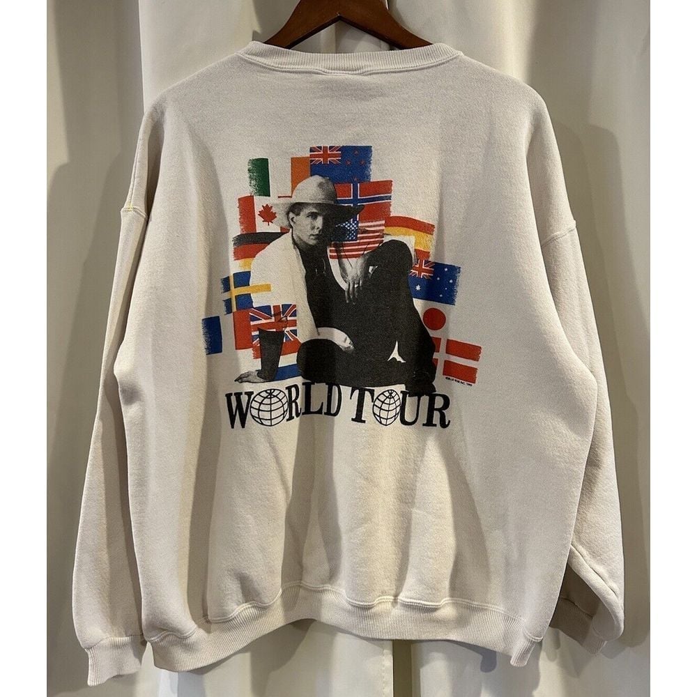 Vintage Garth Brooks 1993 World Tour White Graphic Sweatshirt XL