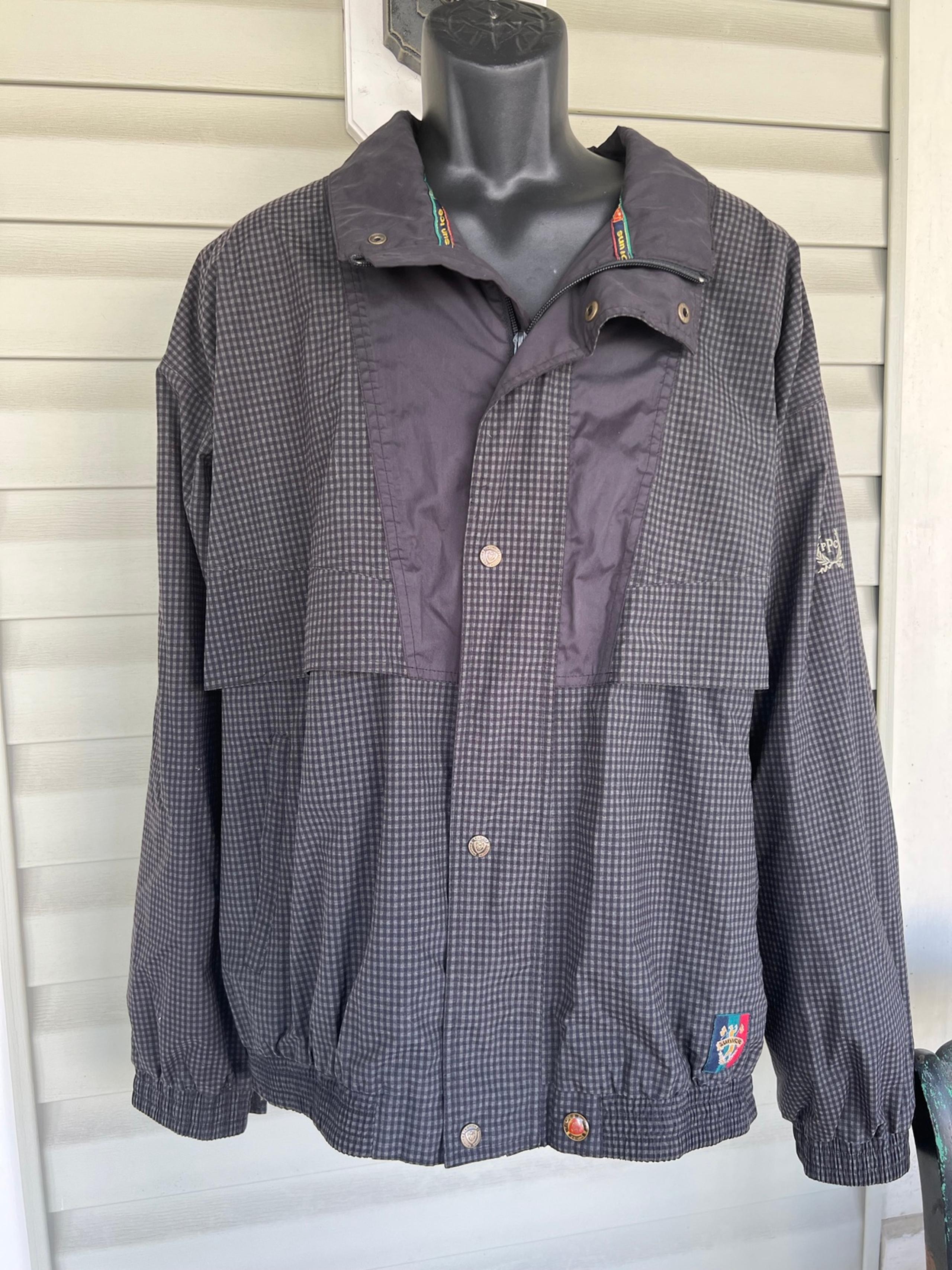 Sunice Golf Full Zip Windbreaker Golf Jacket Size XXL Black Gray Houndstooth