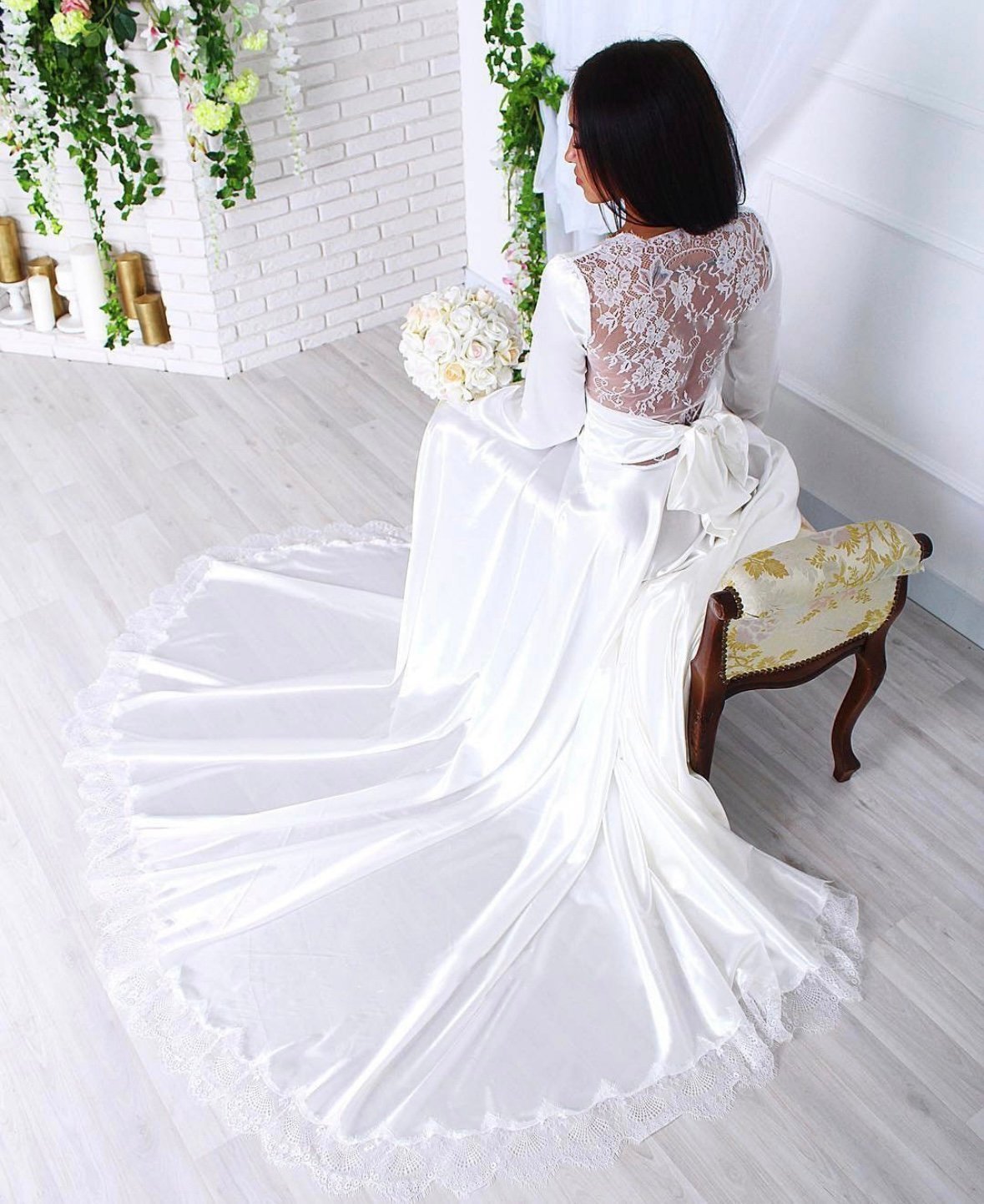 White Floor Length Bridal Robe