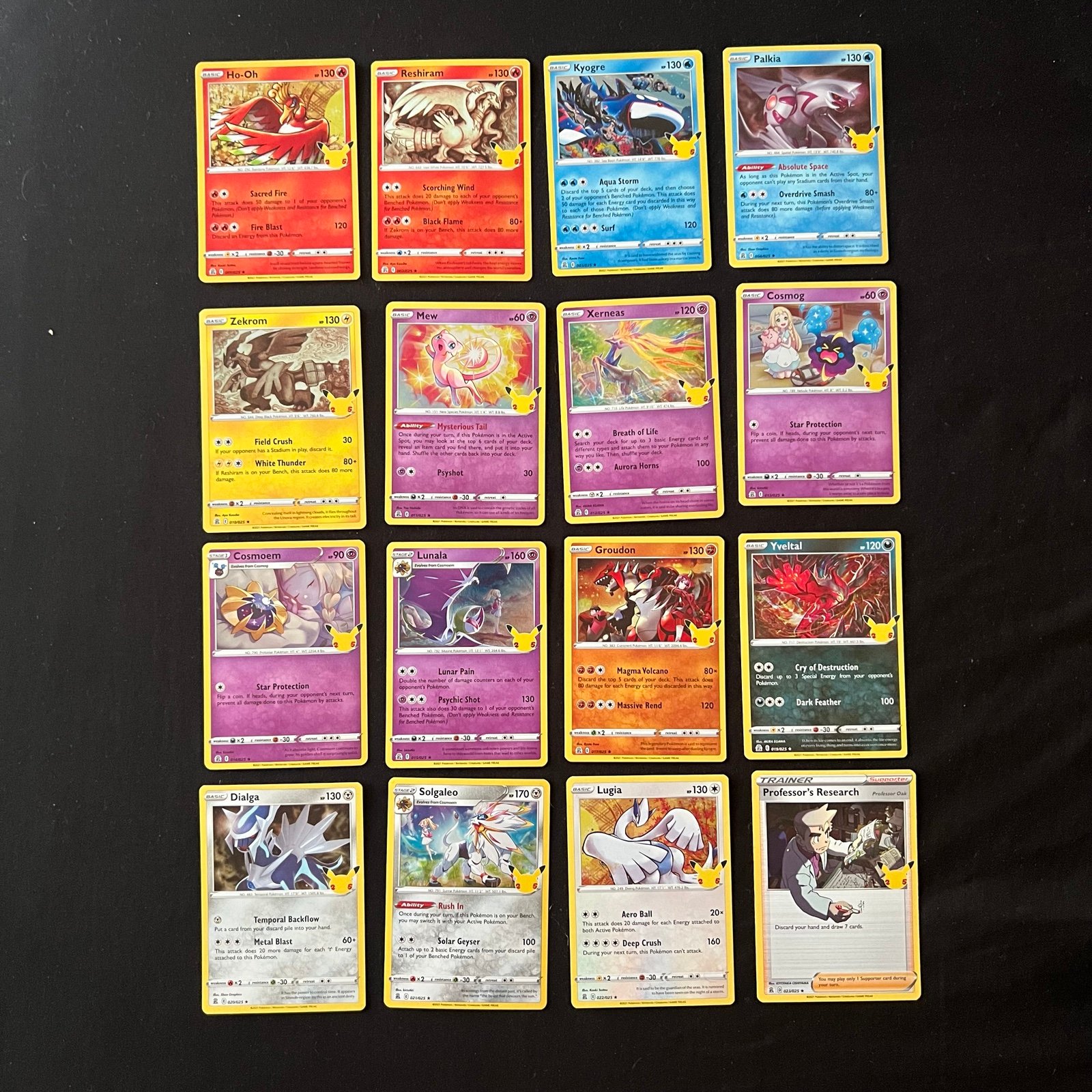 All 16 Pokemon Celebrations 25th Anniversary Complete Holo Rare Full Set LP-NM
