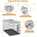 Dog Crate, 30 Inch Medium Double Door Dog Cage with Divider Panel and Pan