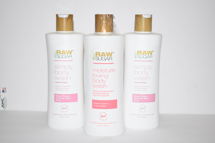 Lot of 3 Raw Sugar Body Wash Watermelon mint & Beach rose coconut milk Shea NEW!