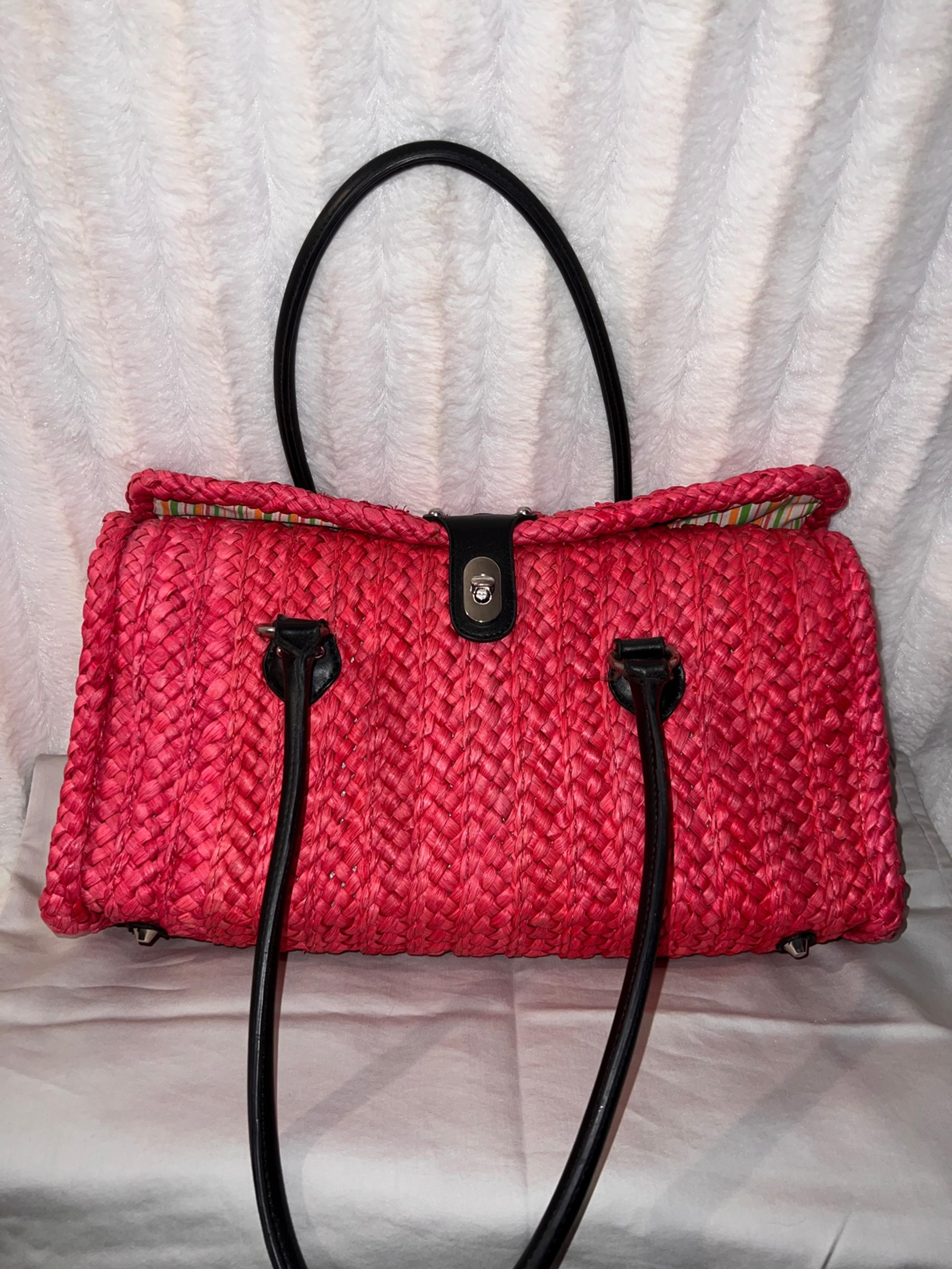 Coldwater Creek straw woven handbag