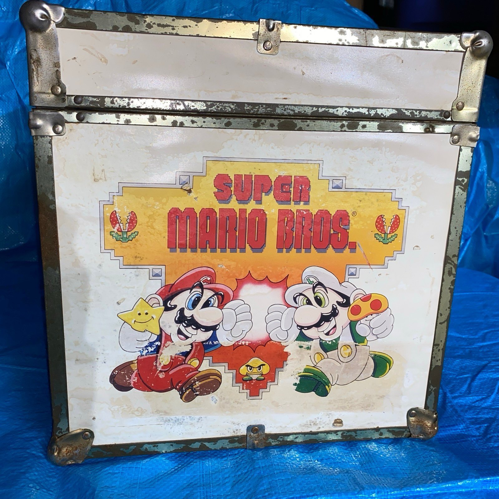 RARE 1980s Vintage Nintendo Super Mario 3 Zelda Wood Box Toy Chest Storage