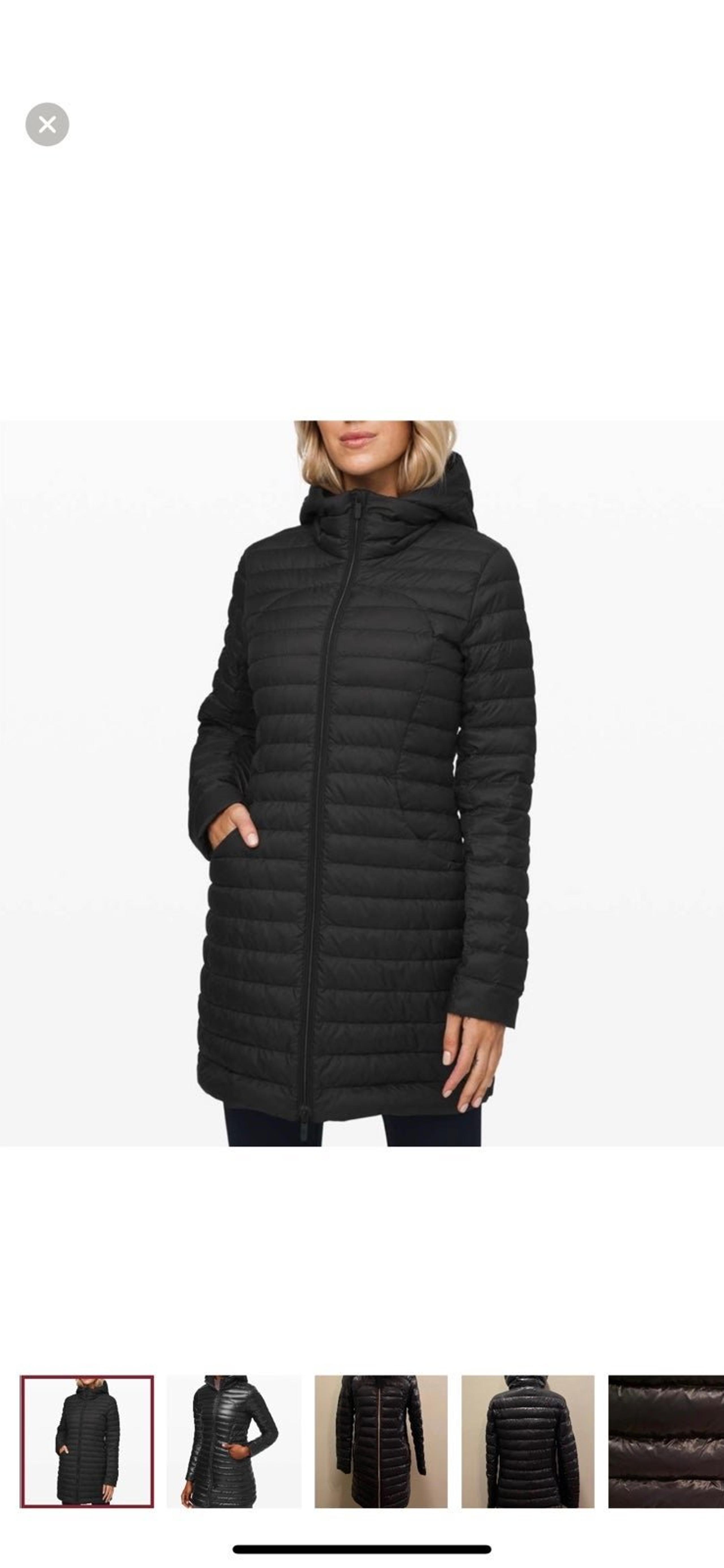 Lululemon Full Length Puffer Coat Jacket shiny Black